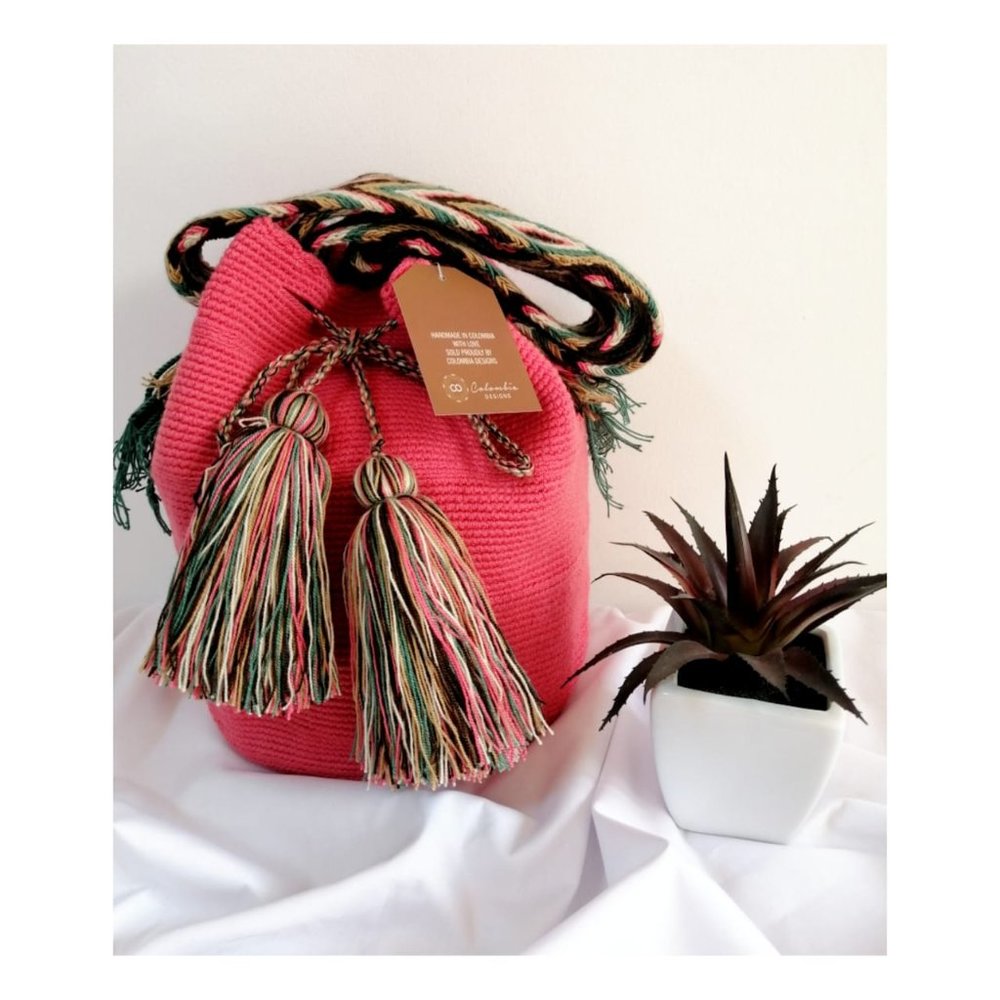 Pink Woven Wayuu Bag